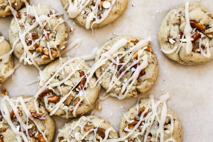 Salted Maple Walnut Pretzel Cookies | www.floatingkitchen.net