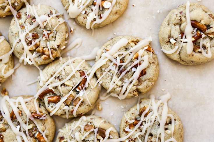 Salted Maple Walnut Pretzel Cookies