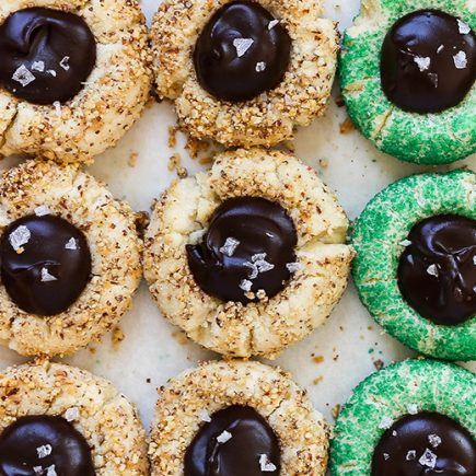 Almond Thumbprint Cookies with Dark Chocolate and Sea Salt | www.floatingkitchen.net