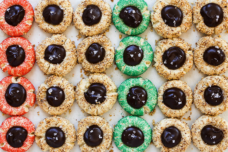 Almond Thumbprint Cookies with Dark Chocolate and Sea Salt | www.floatingkitchen.net