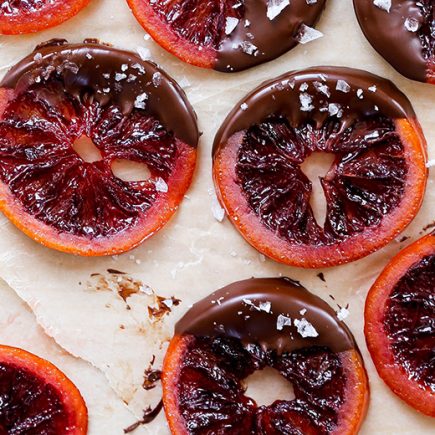 Candied Blood Orange Slices Dipped in Dark Chocolate | www.floatingkitchen.net