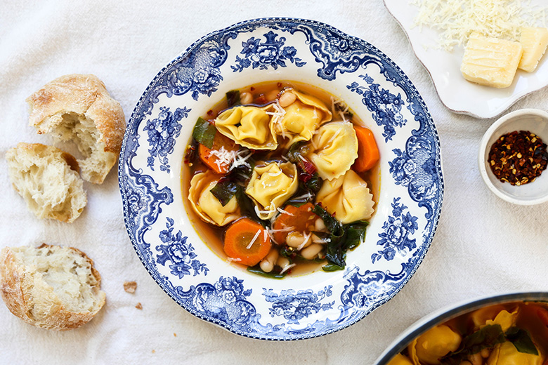 Tortellini and White Bean Soup with Swiss Chard | www.floatingkitchen.net