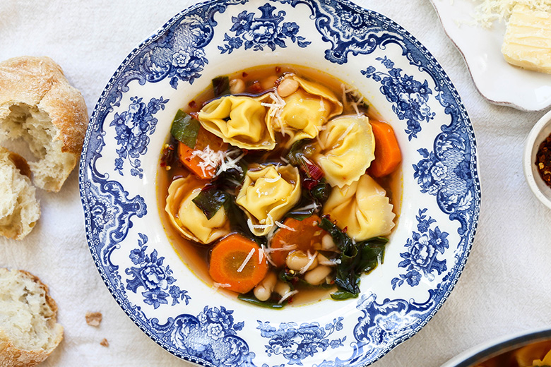 Tortellini and White Bean Soup with Swiss Chard | www.floatingkitchen.net