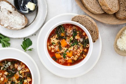 Winter Vegetable Minestrone Soup | www.floatingkitchen.net