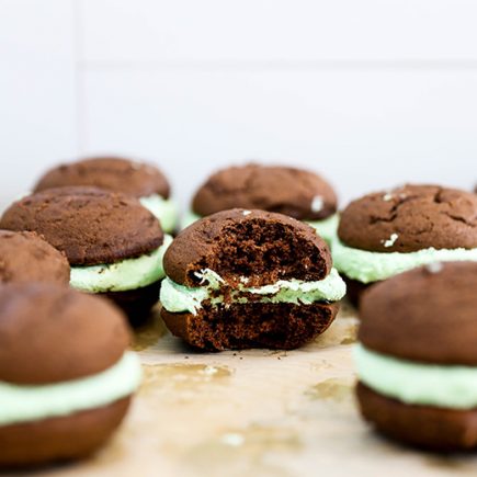 Mini Grasshopper Whoopie Pies | www.floatingkitchen.net