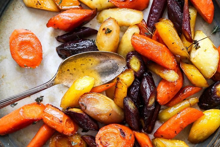 Honey Roasted Rainbow Carrots