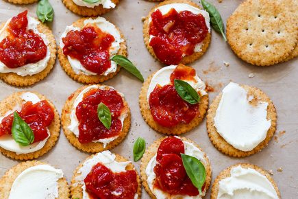 Cherry Tomato Jam and Cream Cheese Crackers | www.floatingkitchen.net