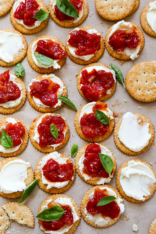 Cherry Tomato Jam and Cream Cheese Crackers | www.floatingkitchen.net