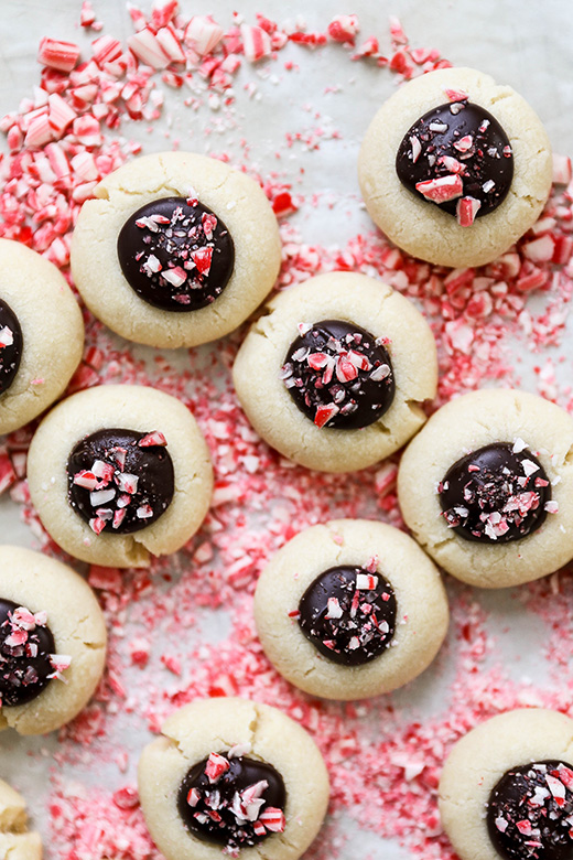 Peppermint Chocolate Thumbprint Cookies | www.floatingkitchen.net