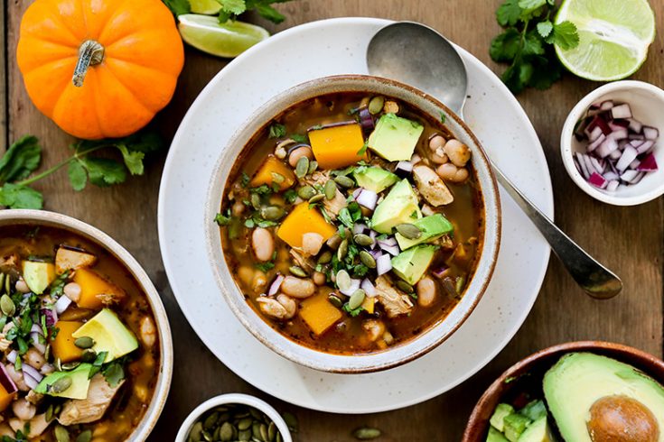 Chicken and White Bean Chili with Pumpkin