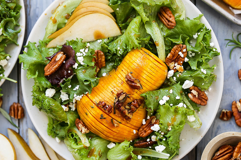 Hasselback Honeynut Squash Salad | www.floatingkitchen.net