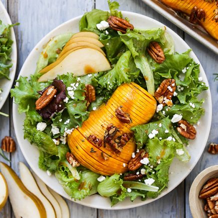 Hasselback Honeynut Squash Salad | www.floatingkitchen.net