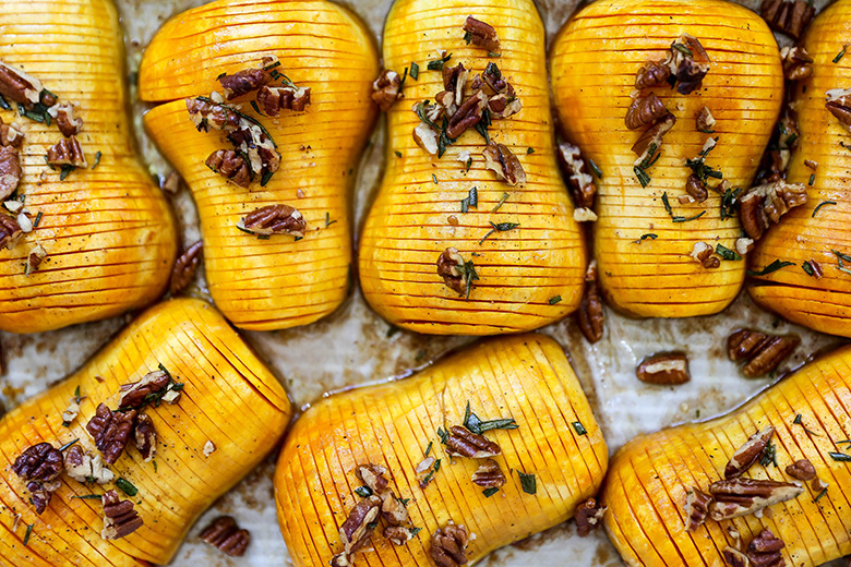 Hasselback Honeynut Squash Salad | www.floatingkitchen.net