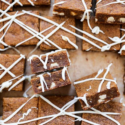 Gingerbread Blondies with White Chocolate | www.floatingkitchen.net