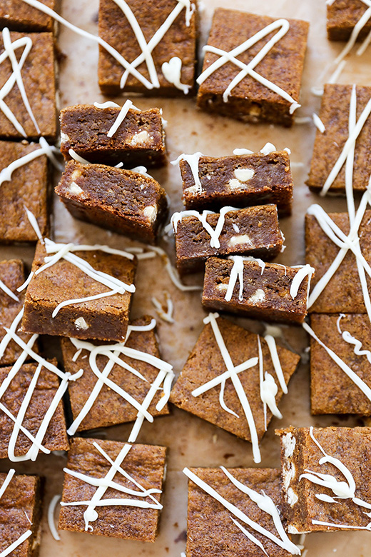 Gingerbread Blondies with White Chocolate | www.floatingkitchen.net